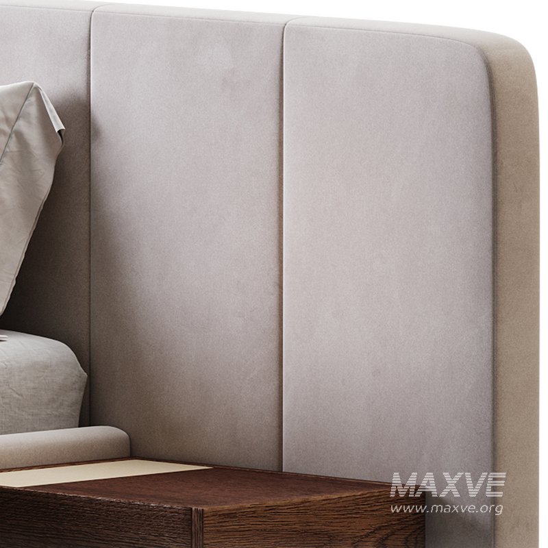 American Queen Size Bed Offered in Velvet with Floating Nightstands - Image 18