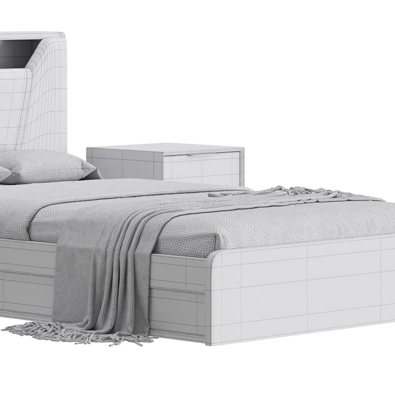 Gray Faux Leather Upholstered Bed - Image 20