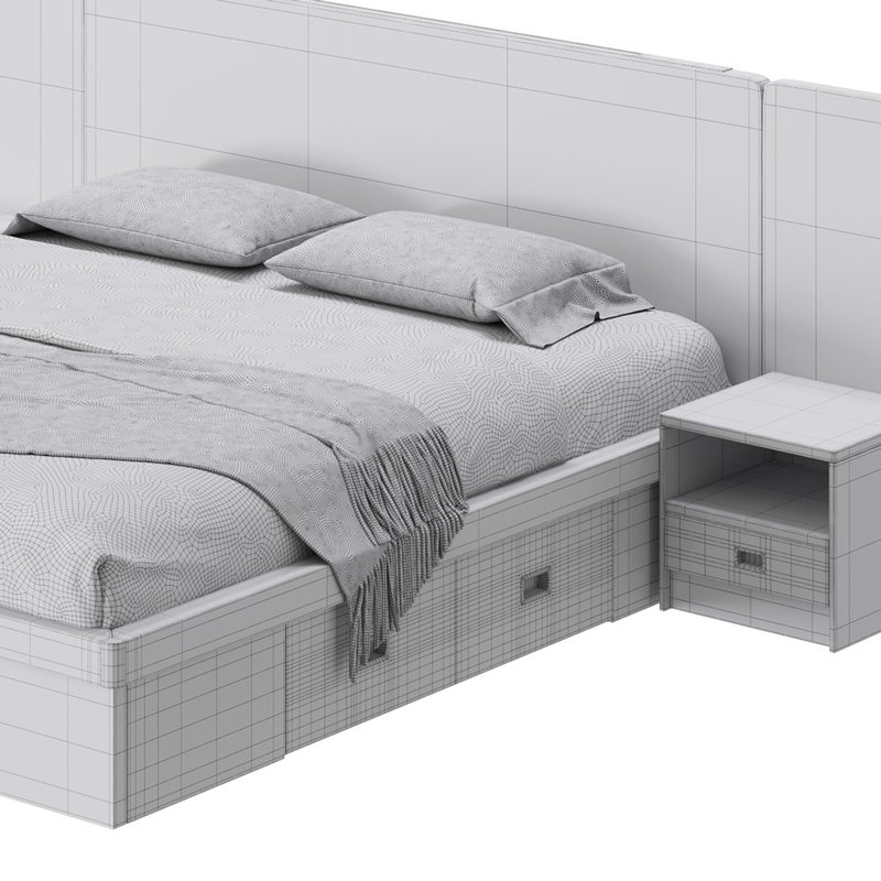 Brown Wooden Panel Bed - Image 17