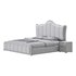 White Upholstered Bed with Headboard - Thumbnail 19