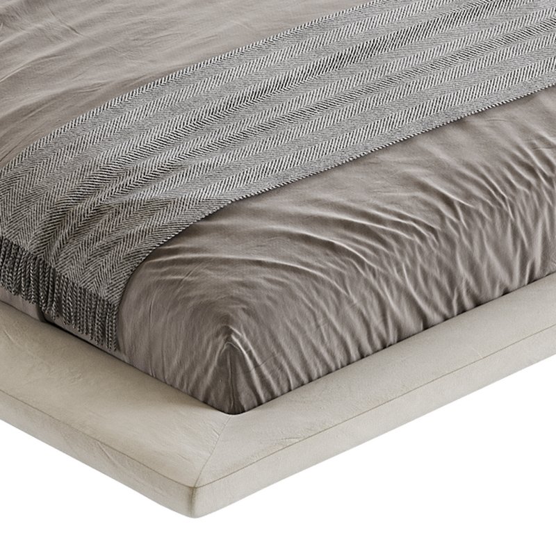 Cesar Suede Fabric Contemporary Minimalist Bed - Image 18