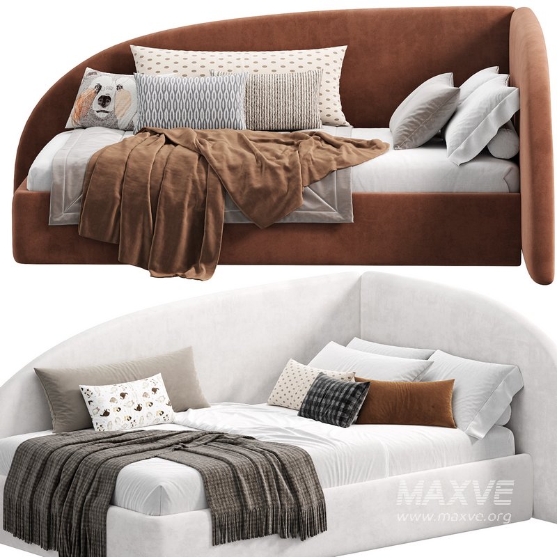 Amelia Bed LEFT Velutto by etomebel - Image 1