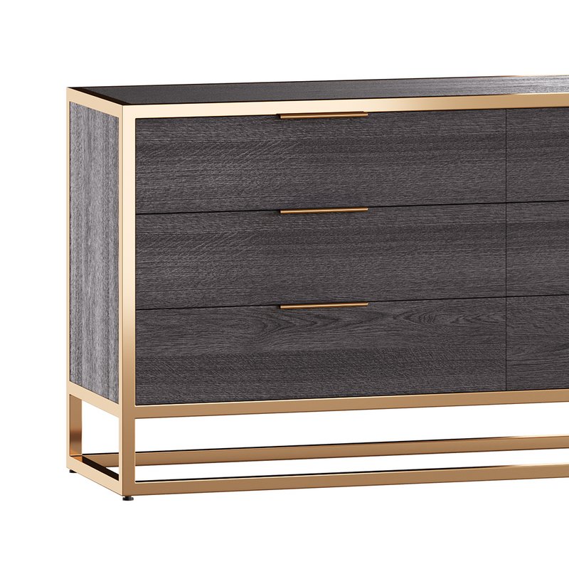 Oxford Black 6-Drawer Dresser - Image 3