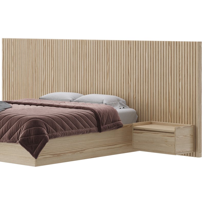 Batten White Oak King Plinth-Base Storage bed - Image 22