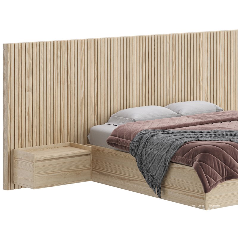 Batten White Oak King Plinth-Base Storage bed - Image 2