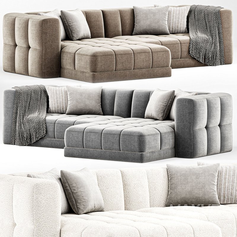 Tavi 2 Piece Laf Sectional Alcala Graphite Sofa - Image 1