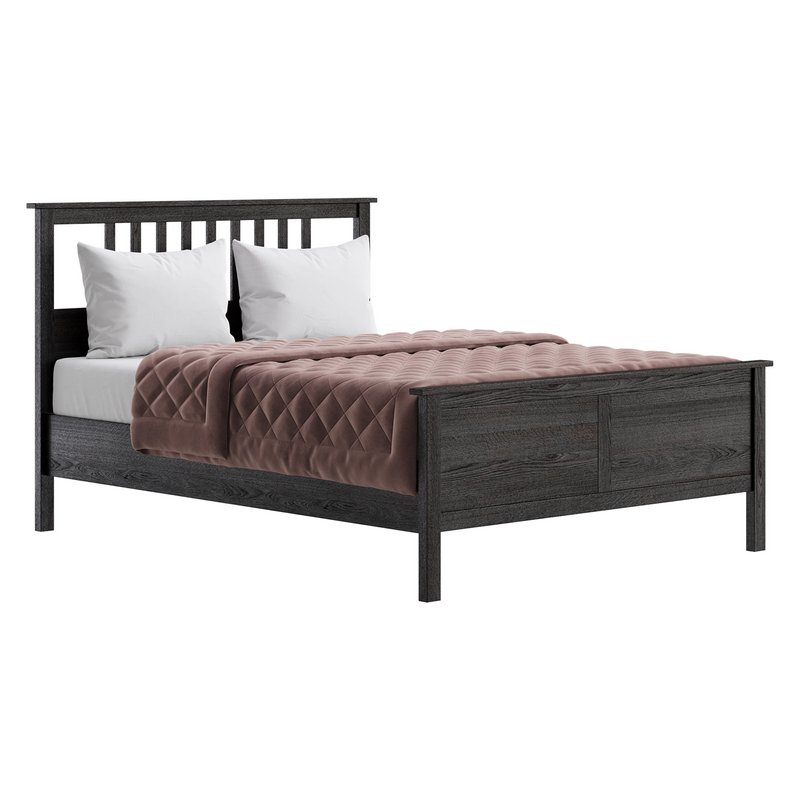 HEMNES Bed frame dark gray stained - Image 3