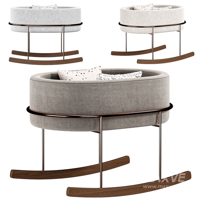 Monte Rockwell White Wood Baby Bassinet By Crateandbarrel - Image 1