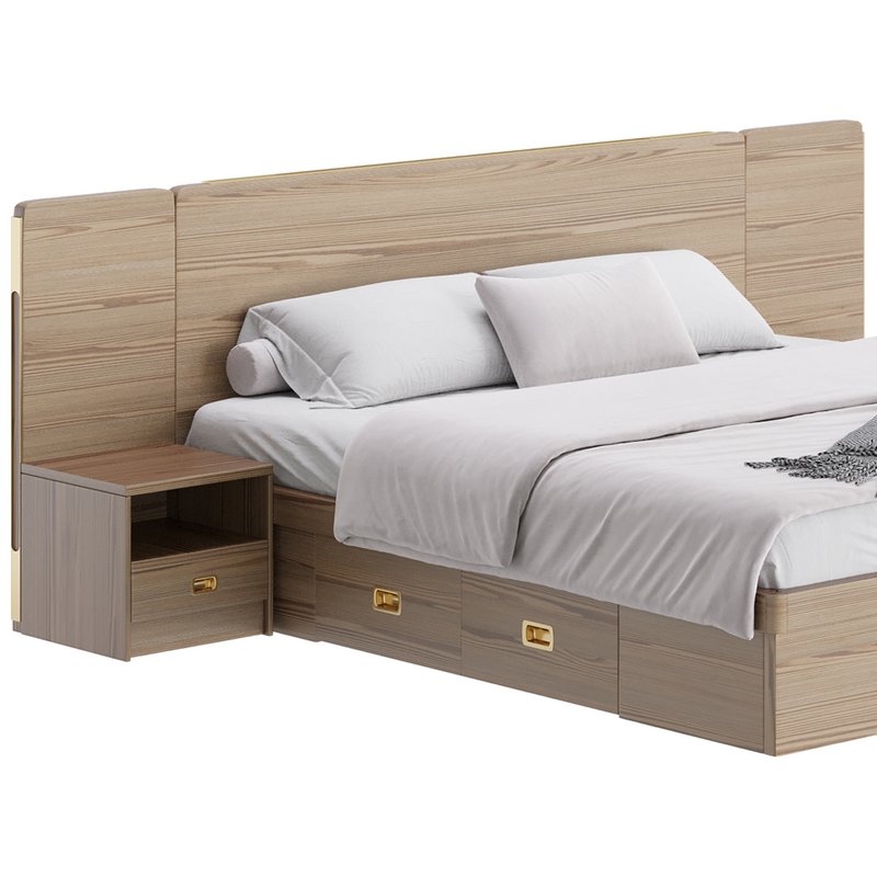 Brown Wooden Panel Bed - Image 5