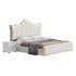 White Upholstered Bed with Headboard - Thumbnail 2