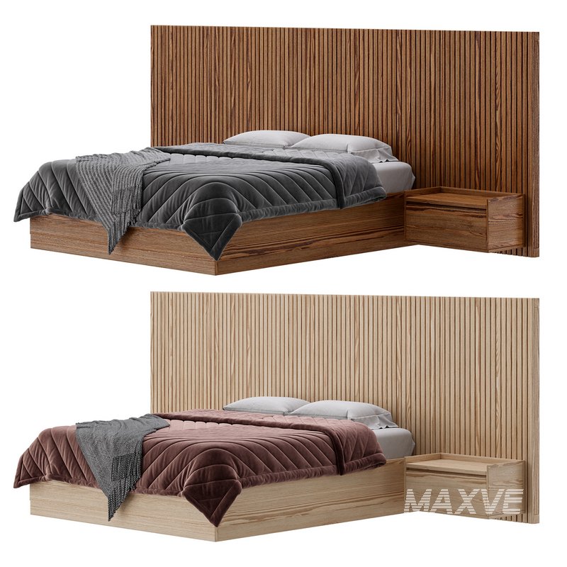 Batten White Oak King Plinth-Base Storage bed - Image 1