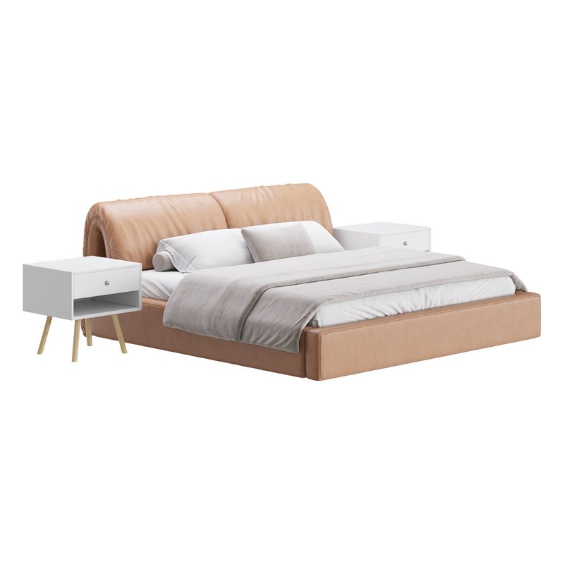 Brown Genuine Leather Bed - Image 6