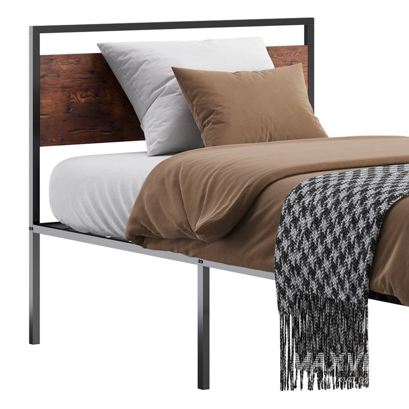 Topeakmart Rustic Metal Bed - Image 3