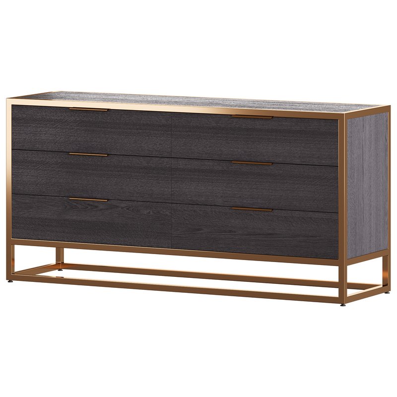 Oxford Black 6-Drawer Dresser - Image 2