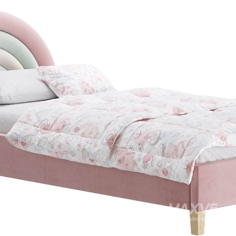 Rainbow Kids Velvet Finish Bed - Image 3