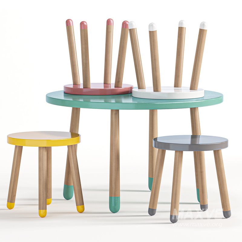 Round table and stool for children by Etsy - Image 3