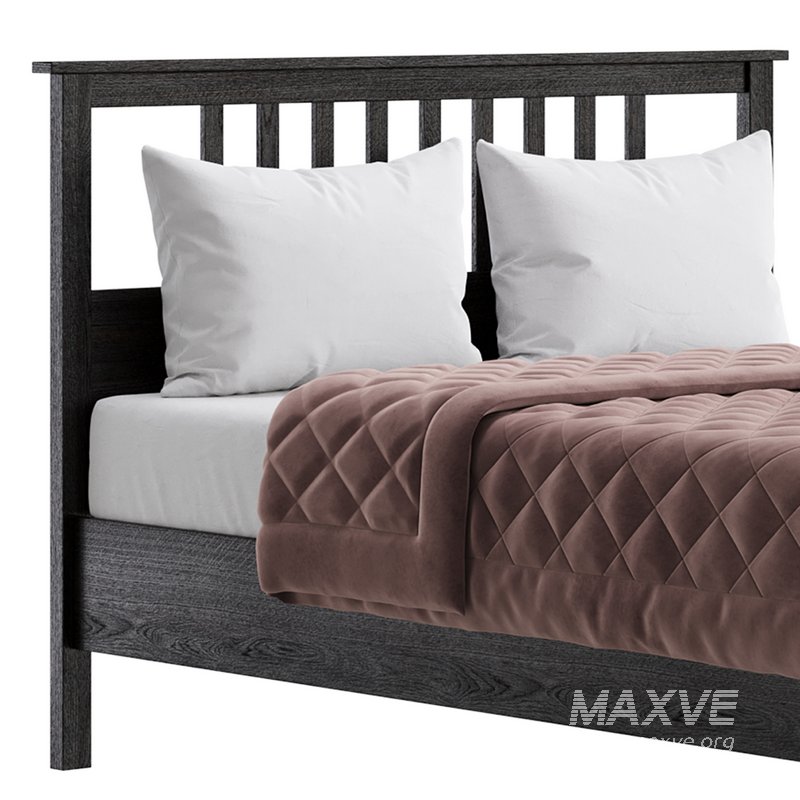 HEMNES Bed frame dark gray stained - Image 5