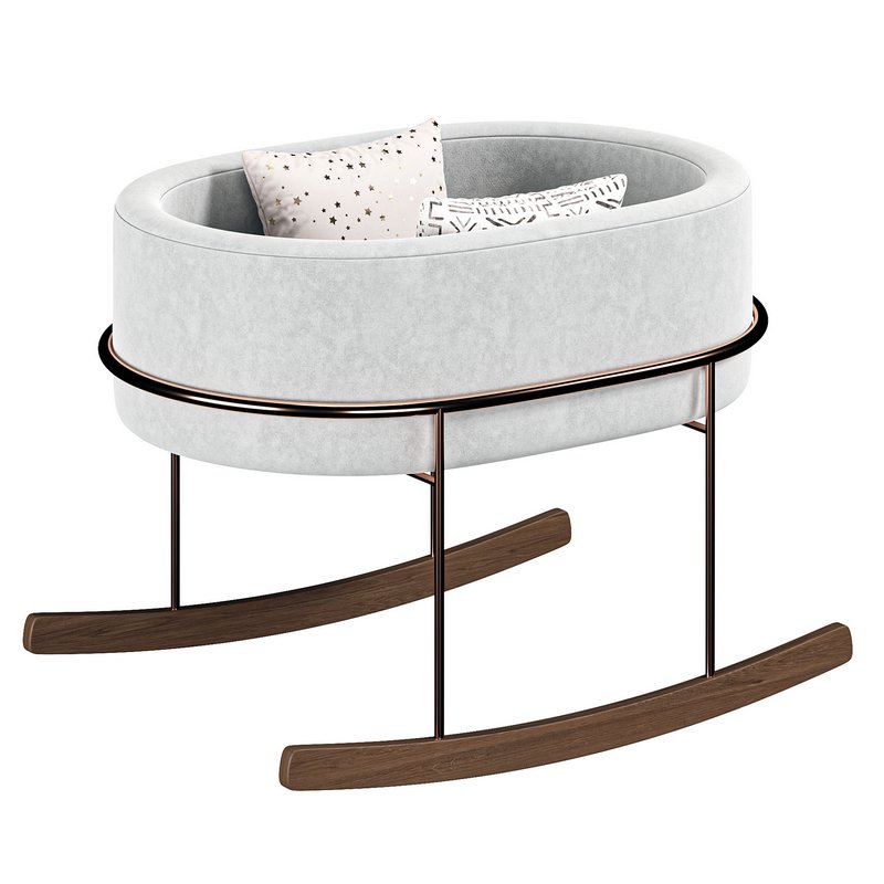 Monte Rockwell White Wood Baby Bassinet By Crateandbarrel - Image 3