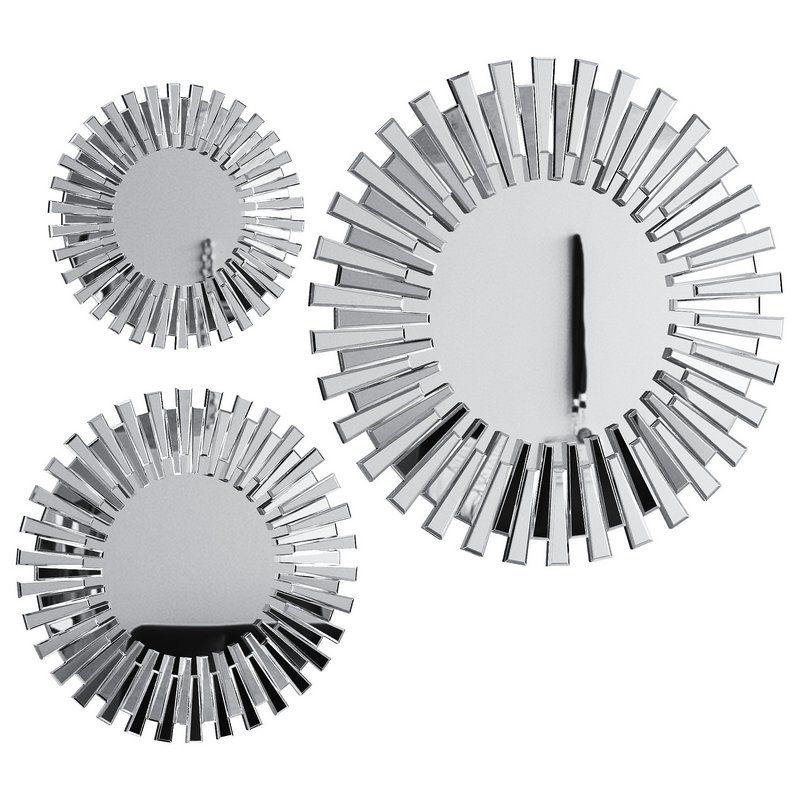 Starburst Silver Round Modern Mirror - Image 2