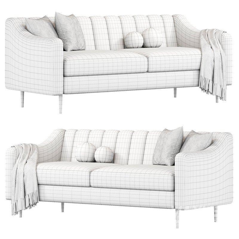 Olive Sofa Wood Legs By Westelm - Image 2