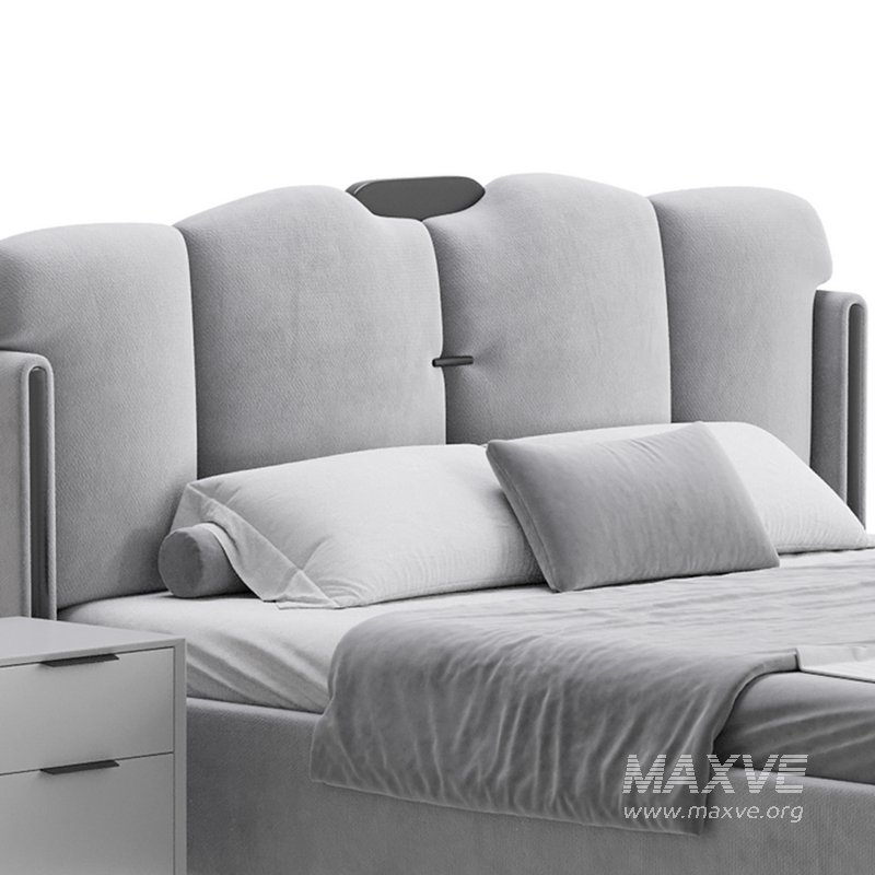 Modern Wingback Upholstered Headboard Bed - Image 3