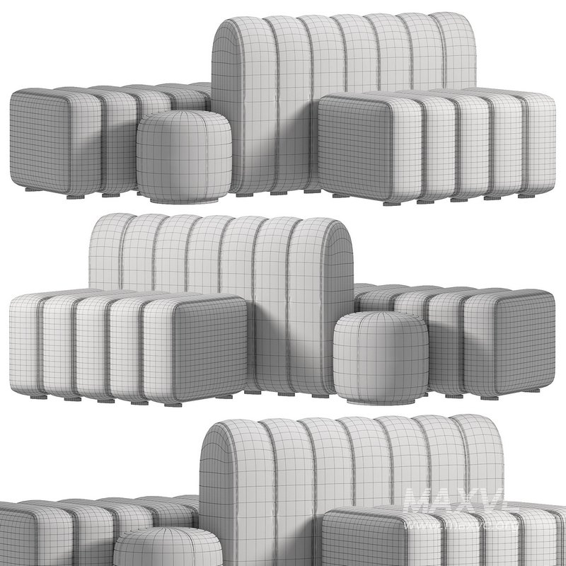 Pouf Sets Bob Hide by Bla Station - Image 3