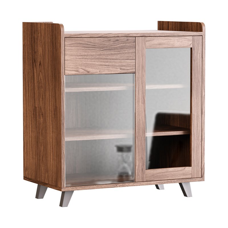 Asian Brown Wood Sideboard - Image 2