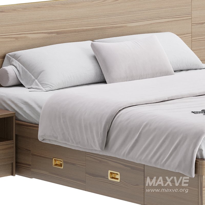 Brown Wooden Panel Bed - Image 7