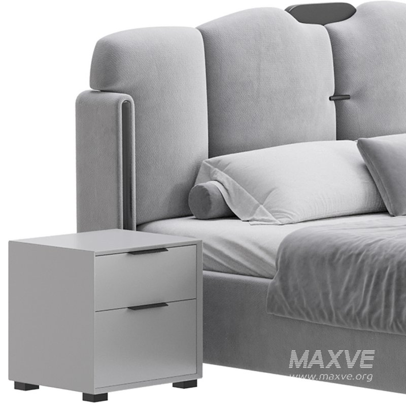 Modern Wingback Upholstered Headboard Bed - Image 4