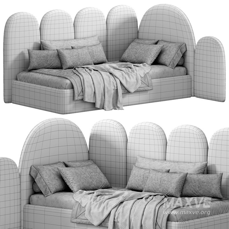 Rhea green Bed by furni - Image 3