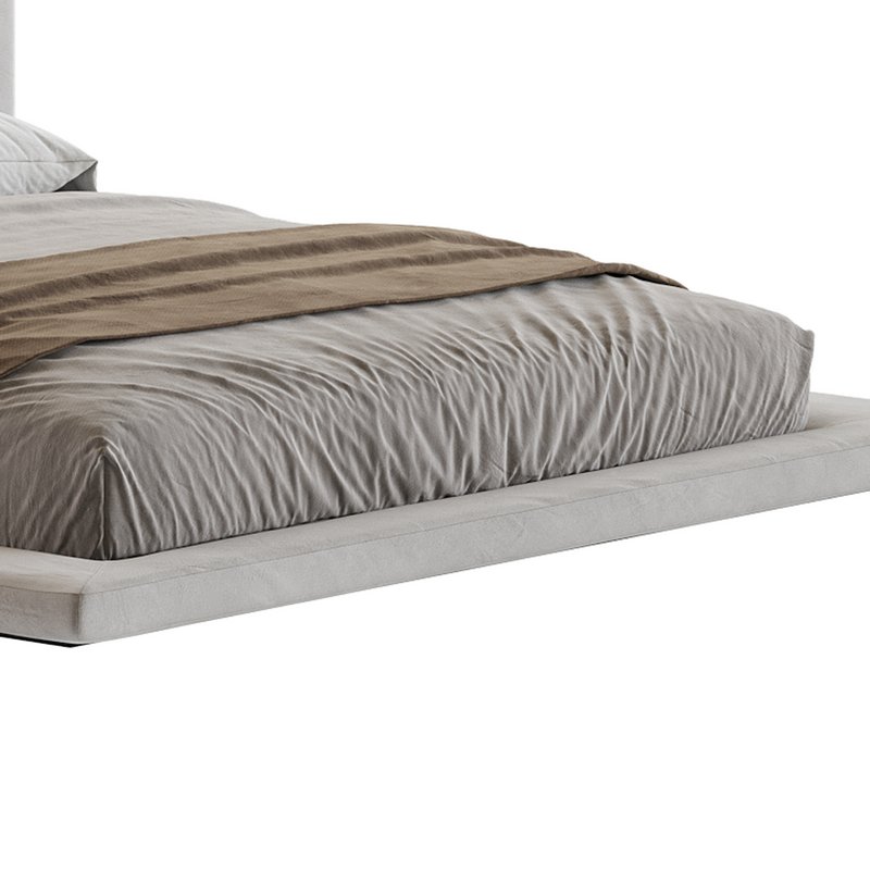 Cesar Suede Fabric Contemporary Minimalist Bed - Image 2