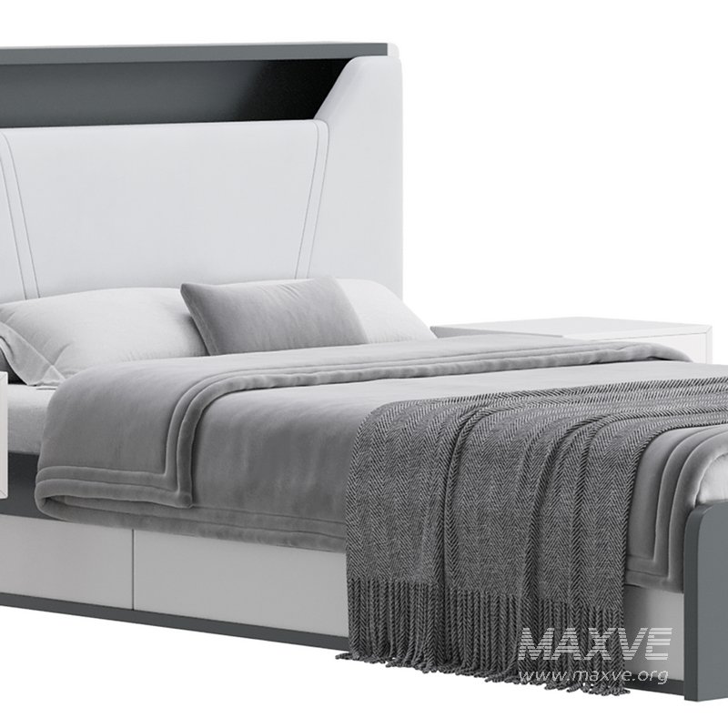 Gray Faux Leather Upholstered Bed - Image 5