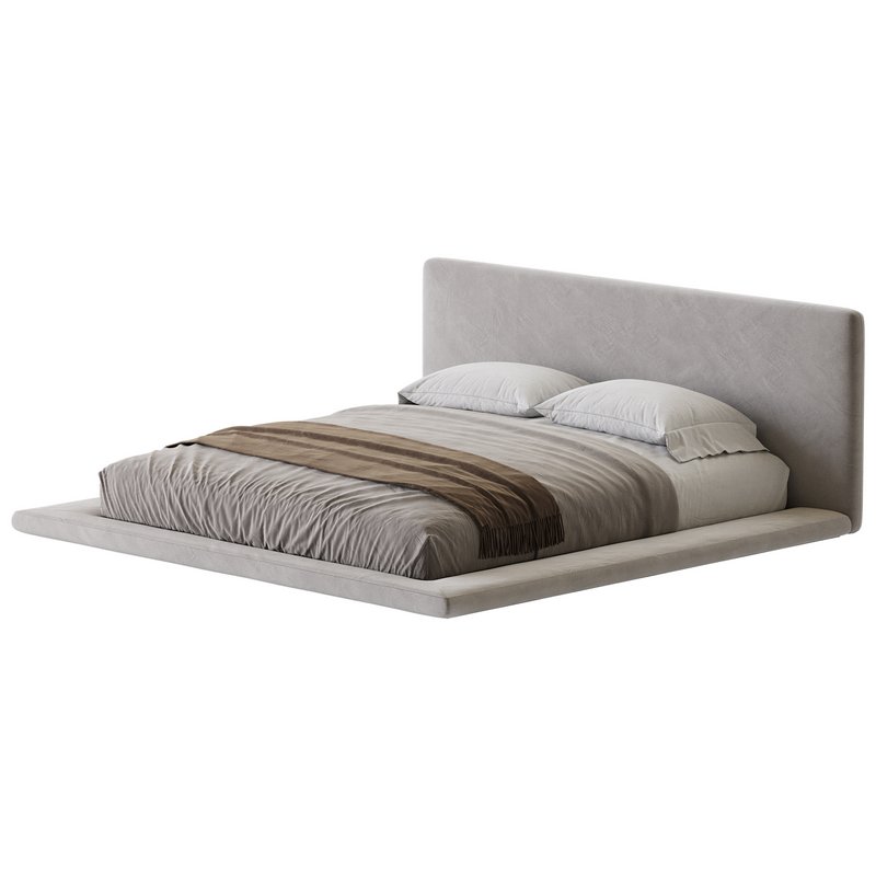 Cesar Suede Fabric Contemporary Minimalist Bed - Image 5