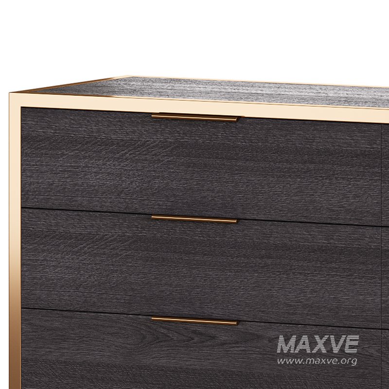 Oxford Black 6-Drawer Dresser - Image 5