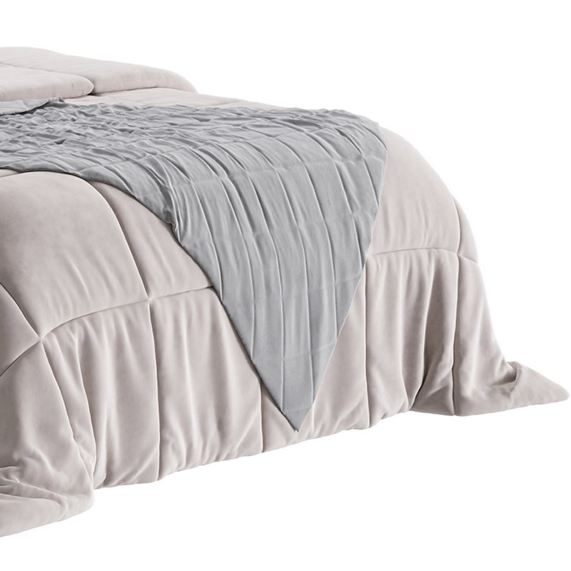 Fabric Low Profile Double Bed Frame with Nail Snaps - Image 5