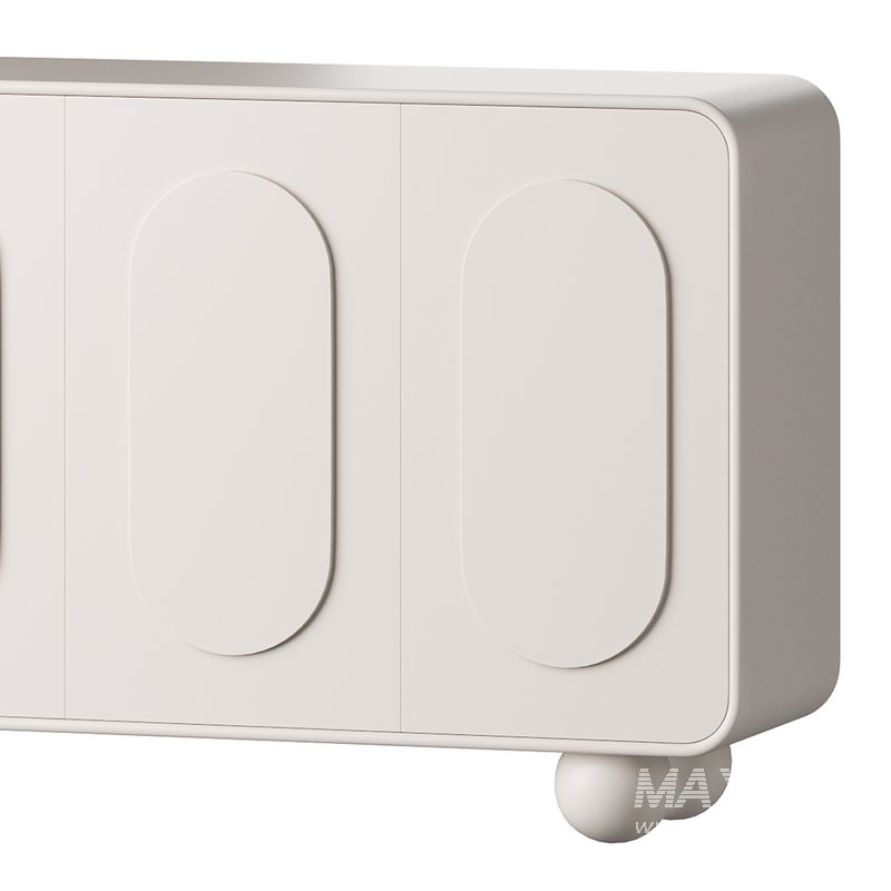 White Solid and Manufactured Wood Sideboard Credenza - Image 5