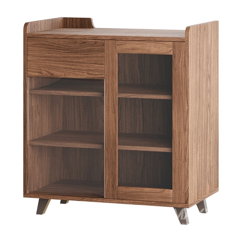 Asian Brown Wood Sideboard - Image 6