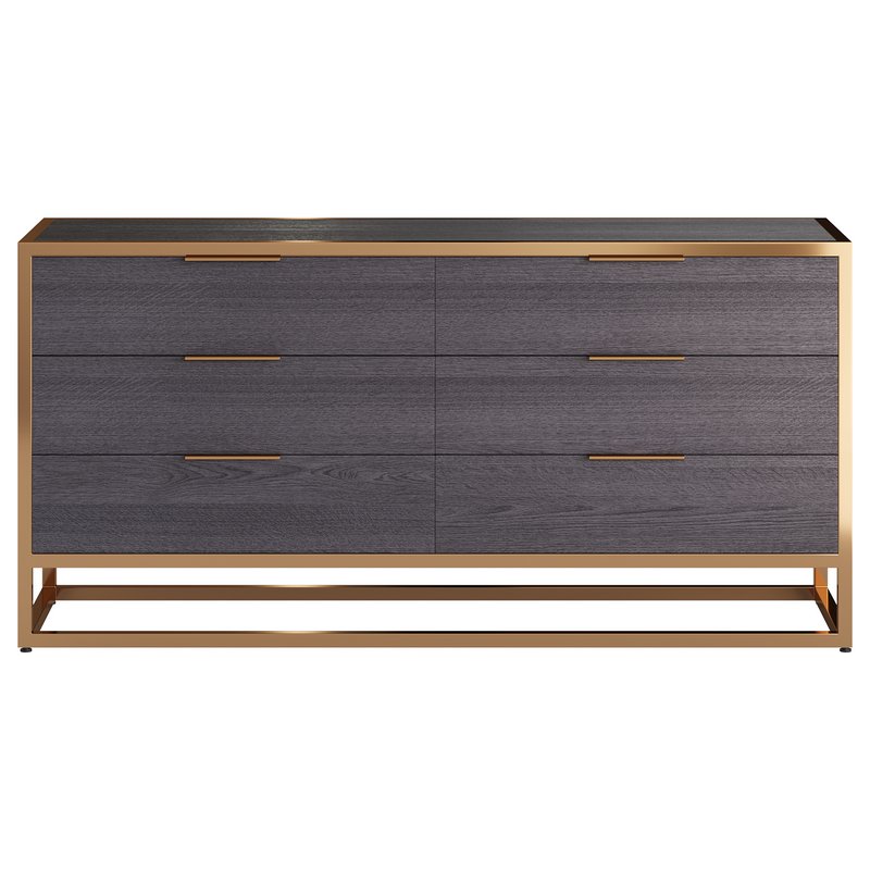 Oxford Black 6-Drawer Dresser - Image 6