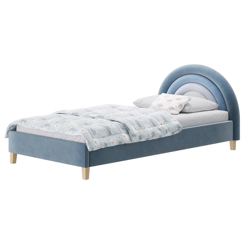 Rainbow Kids Velvet Finish Bed - Image 6