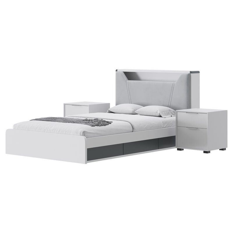 Gray Faux Leather Upholstered Bed - Image 6