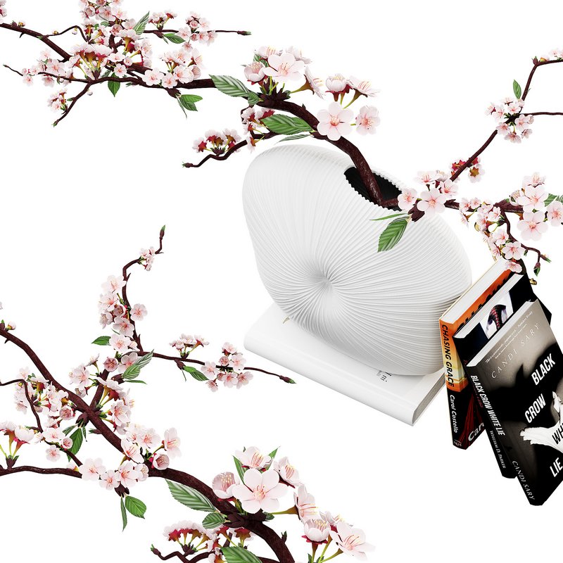 Decorative set with cherry branch - Image 1