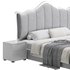 White Upholstered Bed with Headboard - Thumbnail 6