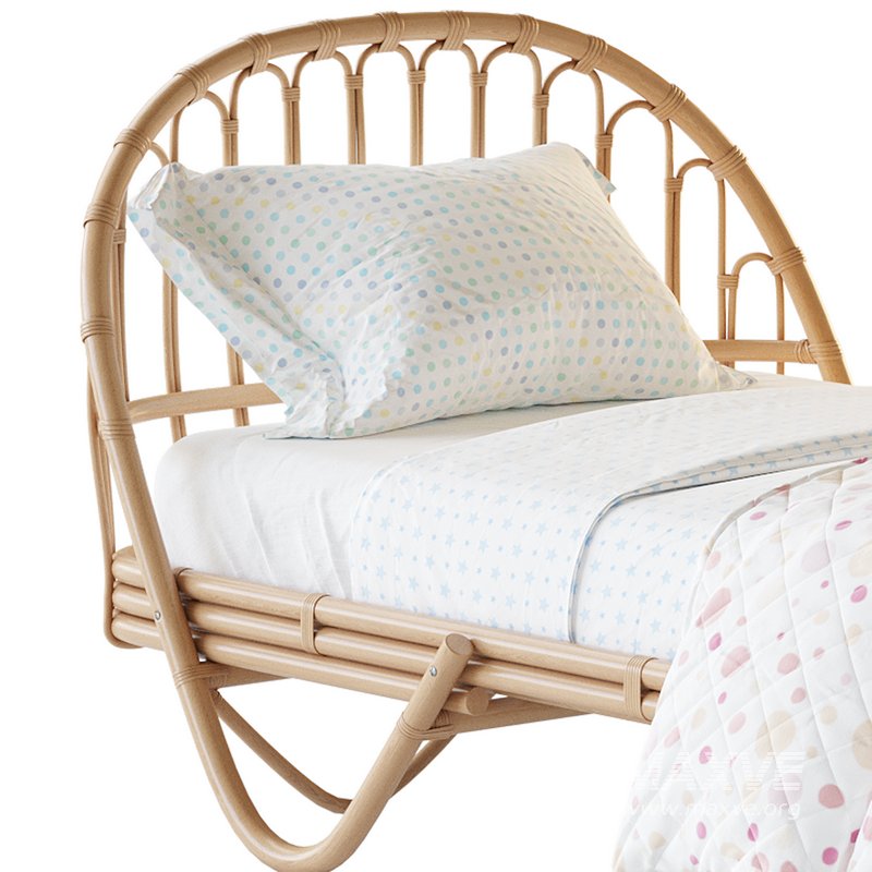 Malu Vintage Rattan Bed - Image 7