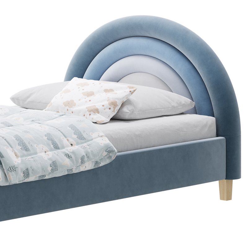Rainbow Kids Velvet Finish Bed - Image 9