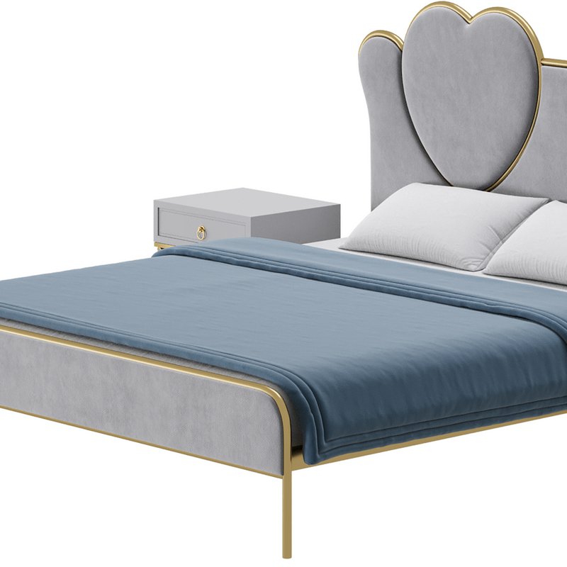 Glam Upholstered Headboard Bed - Image 8