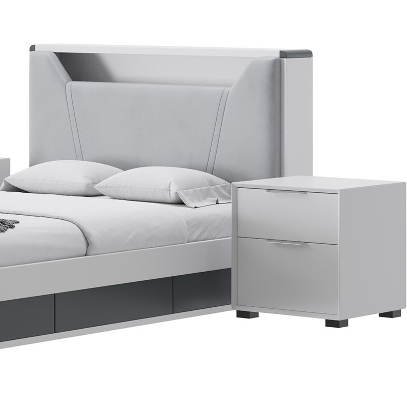 Gray Faux Leather Upholstered Bed - Image 7