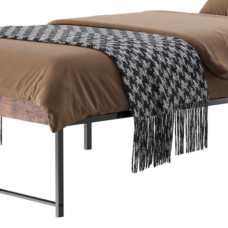 Topeakmart Rustic Metal Bed - Image 7