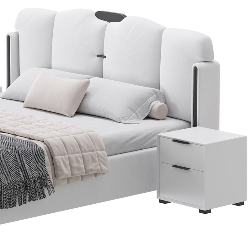 Modern Wingback Upholstered Headboard Bed - Image 7