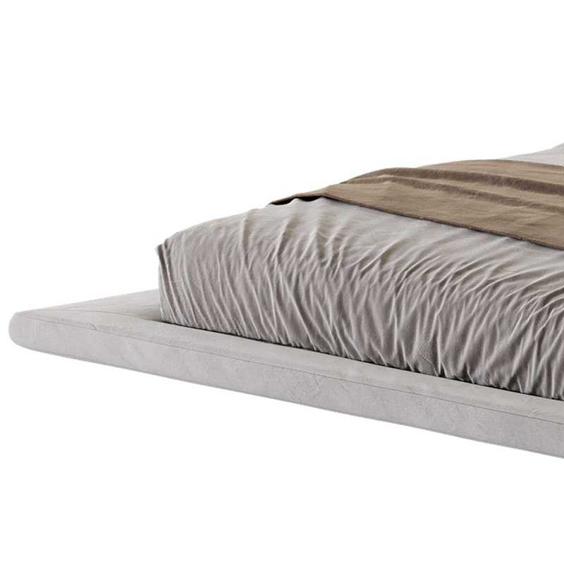 Cesar Suede Fabric Contemporary Minimalist Bed - Image 8