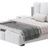 Modern Wingback Upholstered Headboard Bed - Thumbnail 10